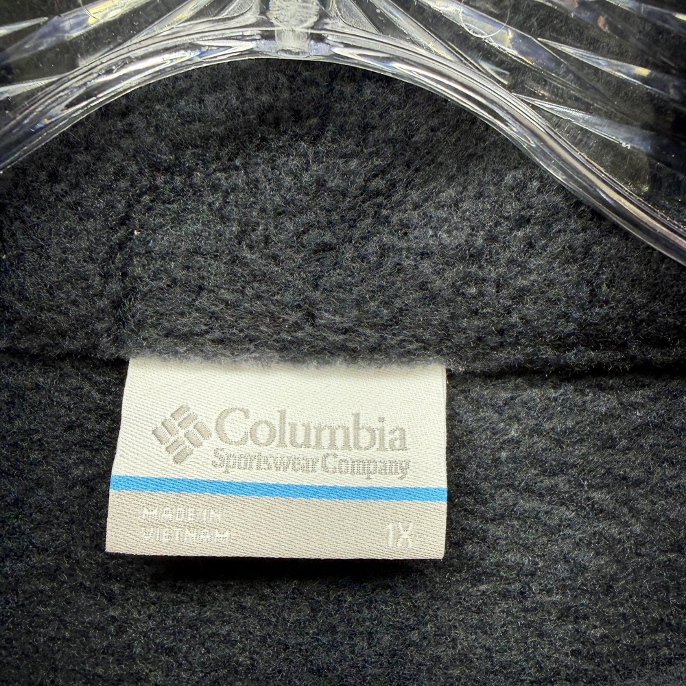 Columbia Sweater Womens 1X Plus Black Benton Springs 1/2 Snap Fleece Pullover - Picture 4 of 8